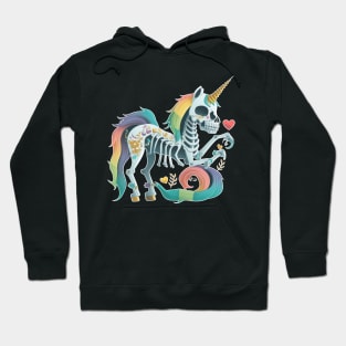 Flowered unicorn skeleton Hoodie